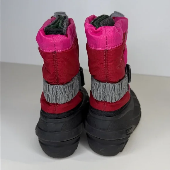 Sorrel flurry pink and black winter snow boots size youth 6 - Picture 3 of 10